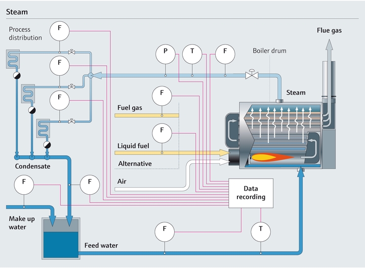 Process map of steam process
