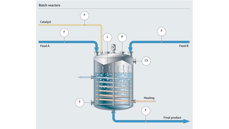 process map of batch reactor chemical industry