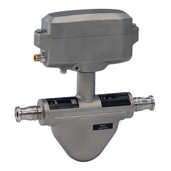 Hygienic mass flowmeter with highest repeatability and compact transmitter for filling and dosing Hygienic mass flowmeter with highest repeatability and compact transmitter for filling and dosing